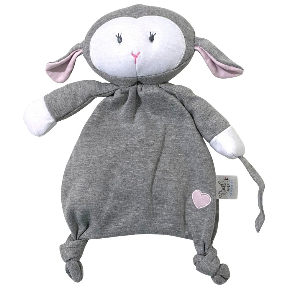 Baby Ganz Collection Little Blessings Lamb Pacifier Cozy Lovey Gray Soother 12"
